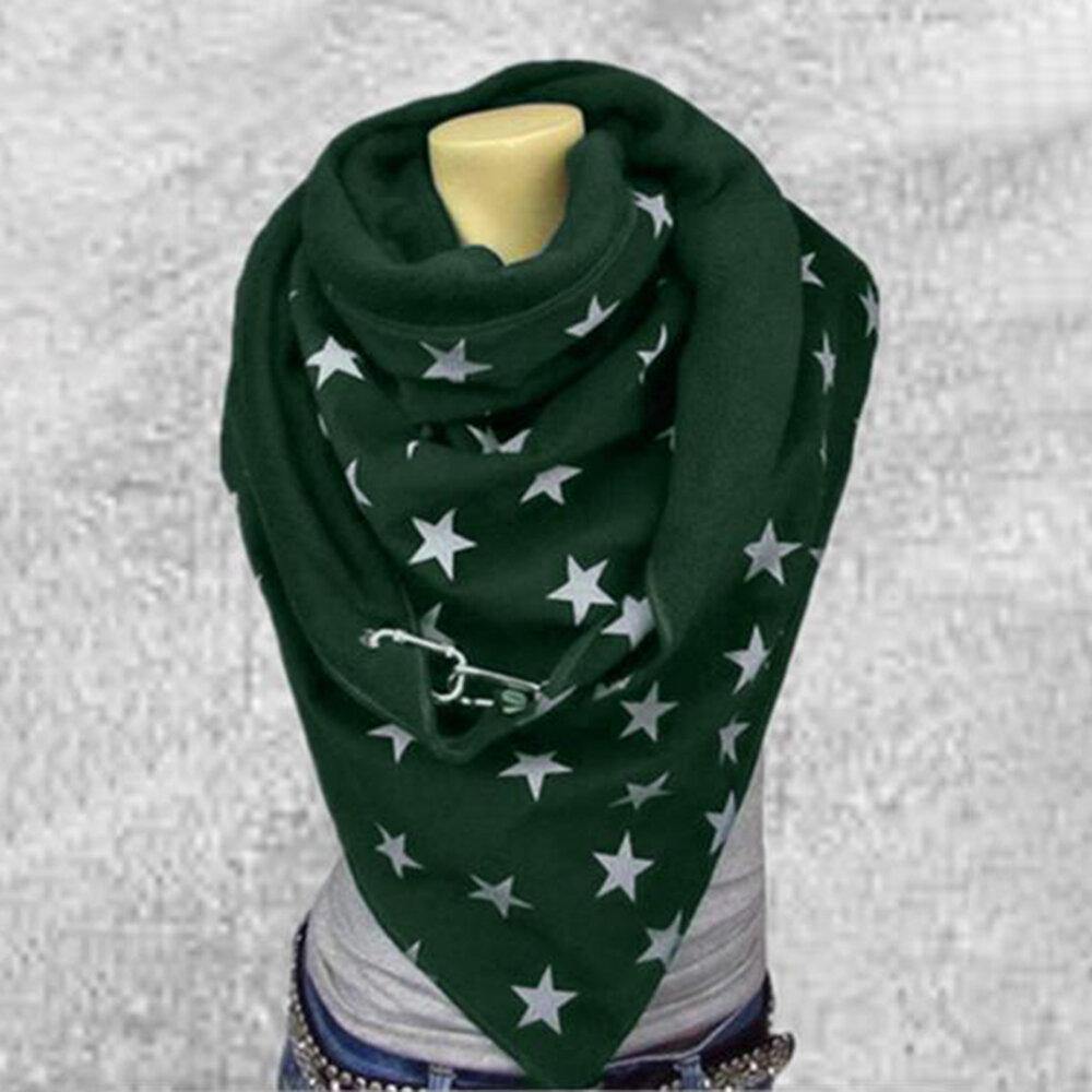 Women Cotton Plus Thick Keep Warm Winter Outdoor Casual Stars Pattern Multi-purpose Scarf Shawl - Trendha