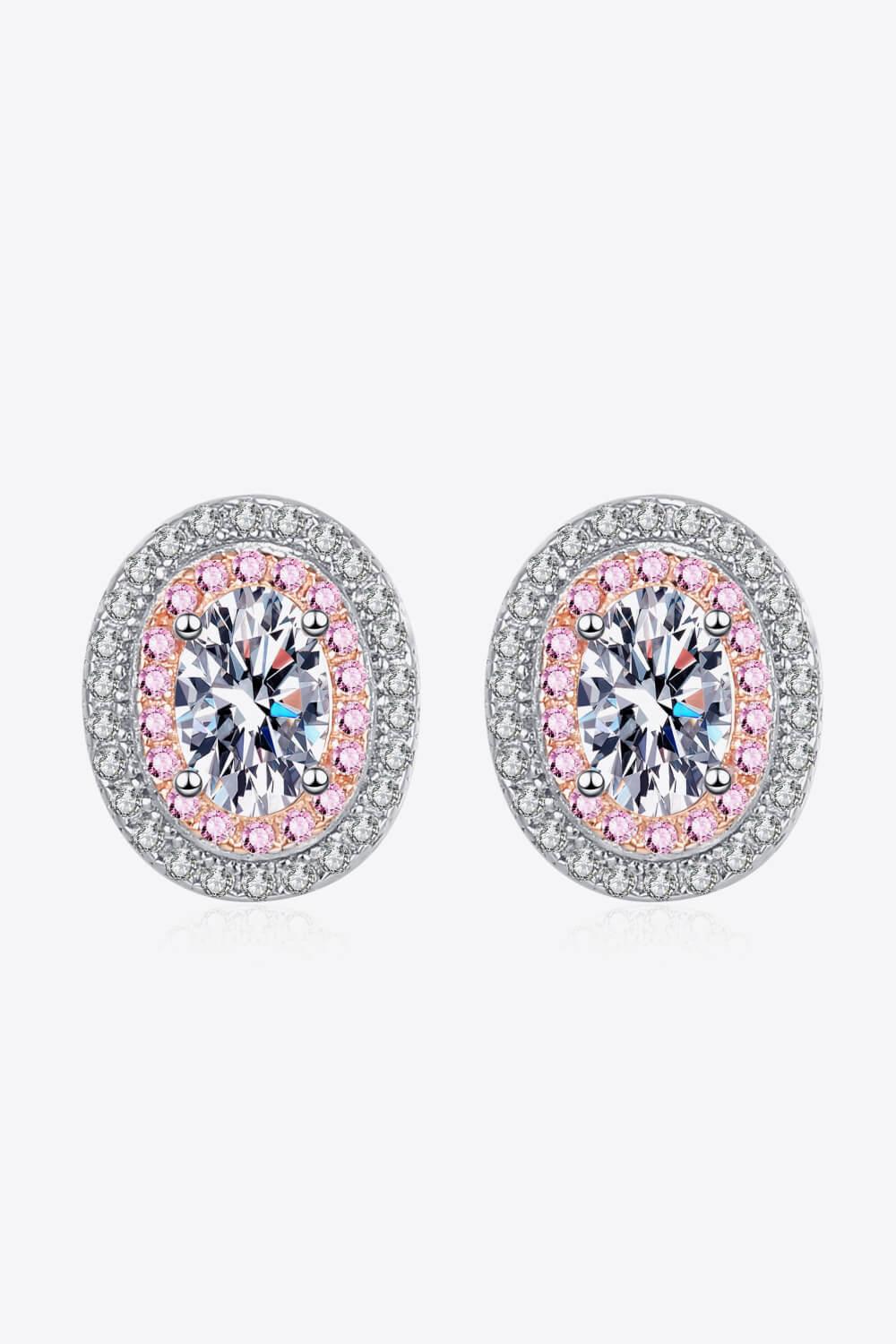 Platinum-Plated Moissanite Stud Earrings - Trendha