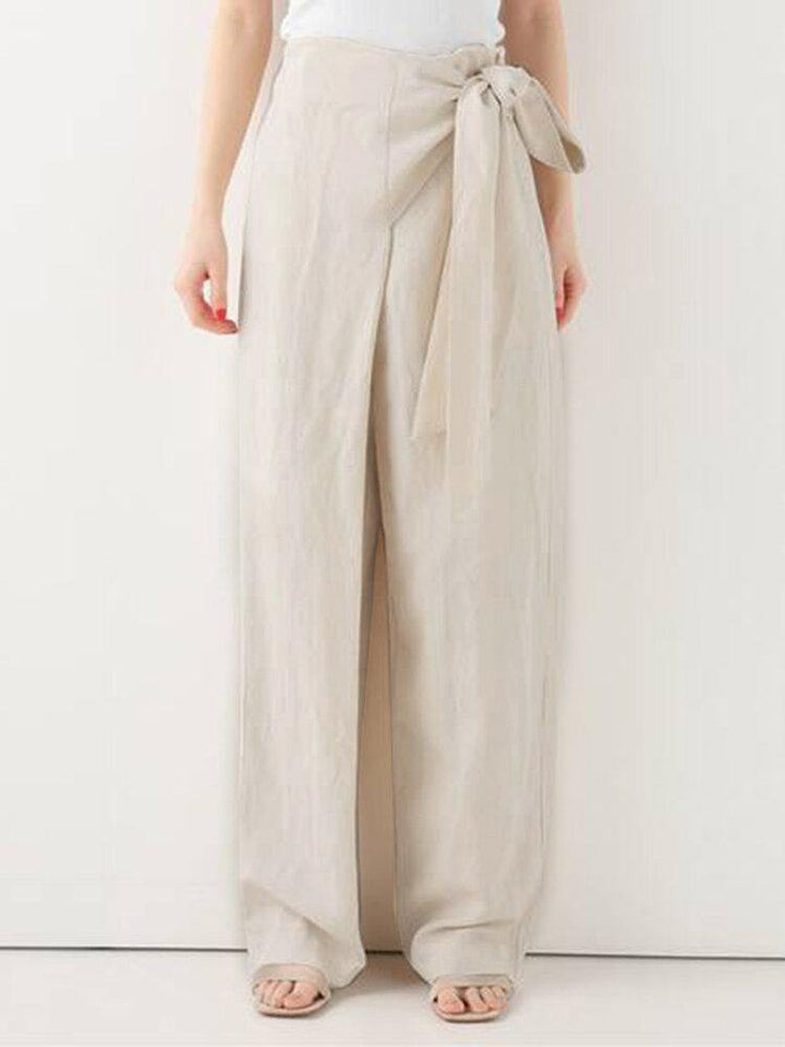 Solid Pocket Side Zipper Women Daily Casual Wide Leg Pants With Pocket - Trendha