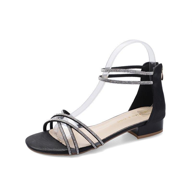2021 Spring New Sandals Women's Flat-heeled Thick-heeled  Toe
