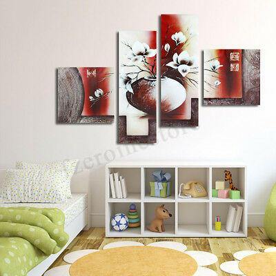 4pcs Flower Vase Prints Paintings Picture Unframed Wall Hanging Home Decor - Trendha