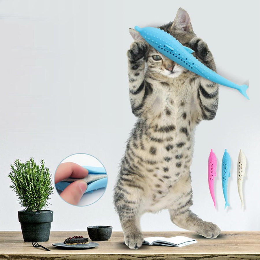 Fish Shaped Chewing Toy for Cats - Trendha