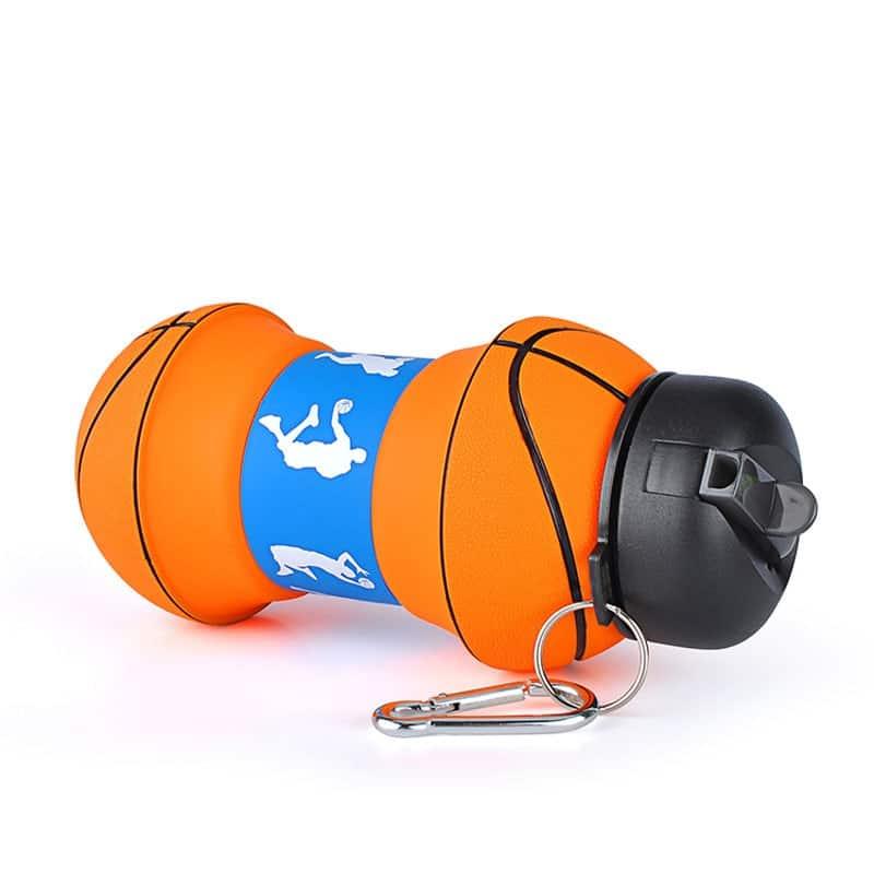 Foldable Football / Basketball / Tennis Leakproof Silica Gel Kid's Water Bottle - Trendha