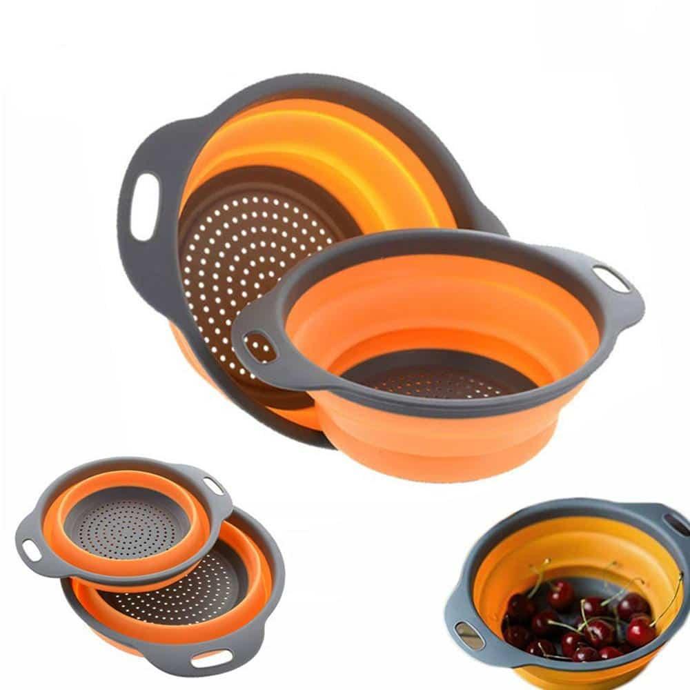 Foldable Round Silicone Colander - Trendha