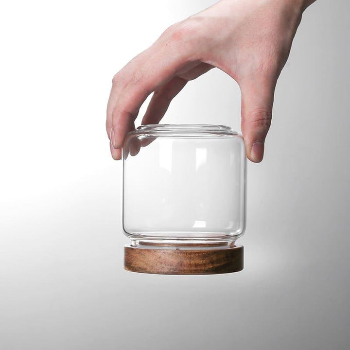 Glass Syorage Jar with Wooden Lid - Trendha