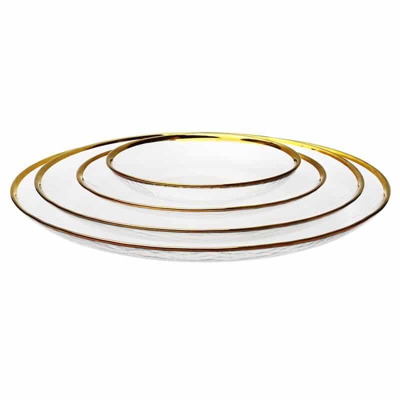 Gold Inlay Edge Glass Plates - Trendha
