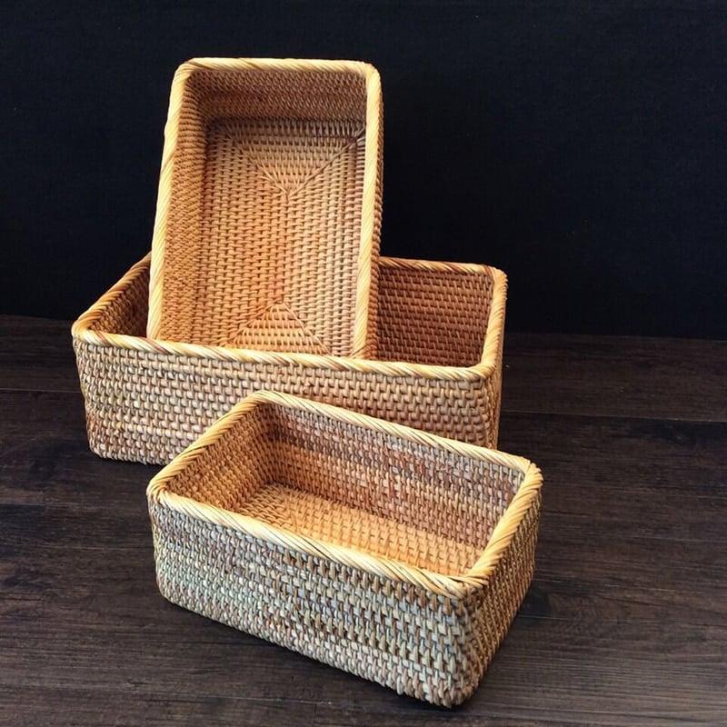 Hand-Woven Rattan Storage Basket - Trendha
