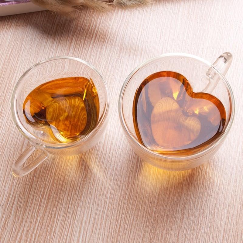 Heart Shaped Glass Coffee Cup - Trendha