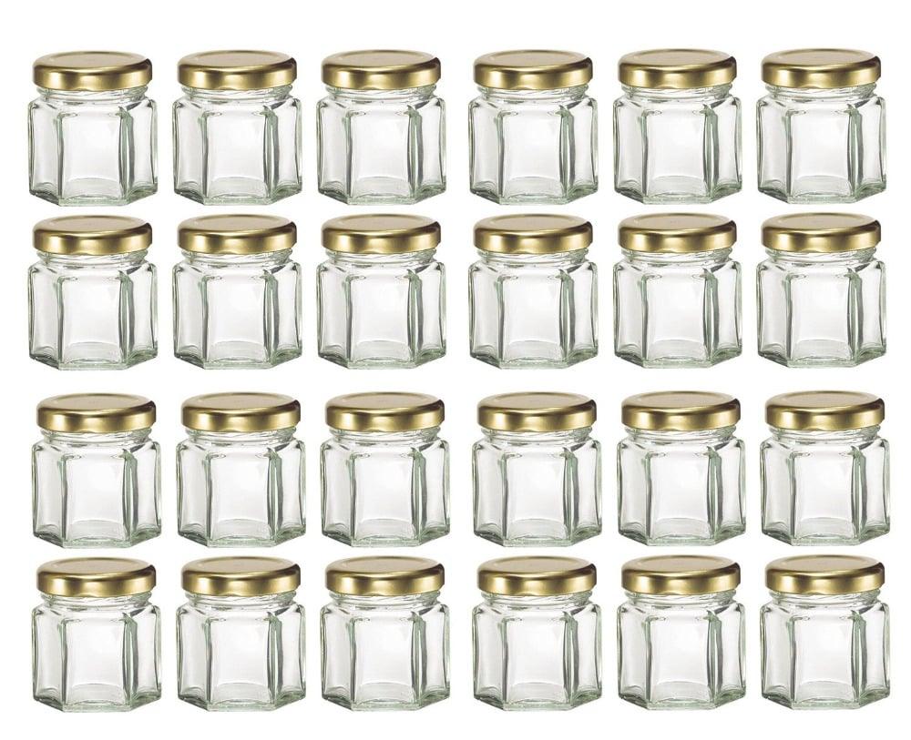 Hexagon Mini Glass Jar 24 pcs Set - Trendha