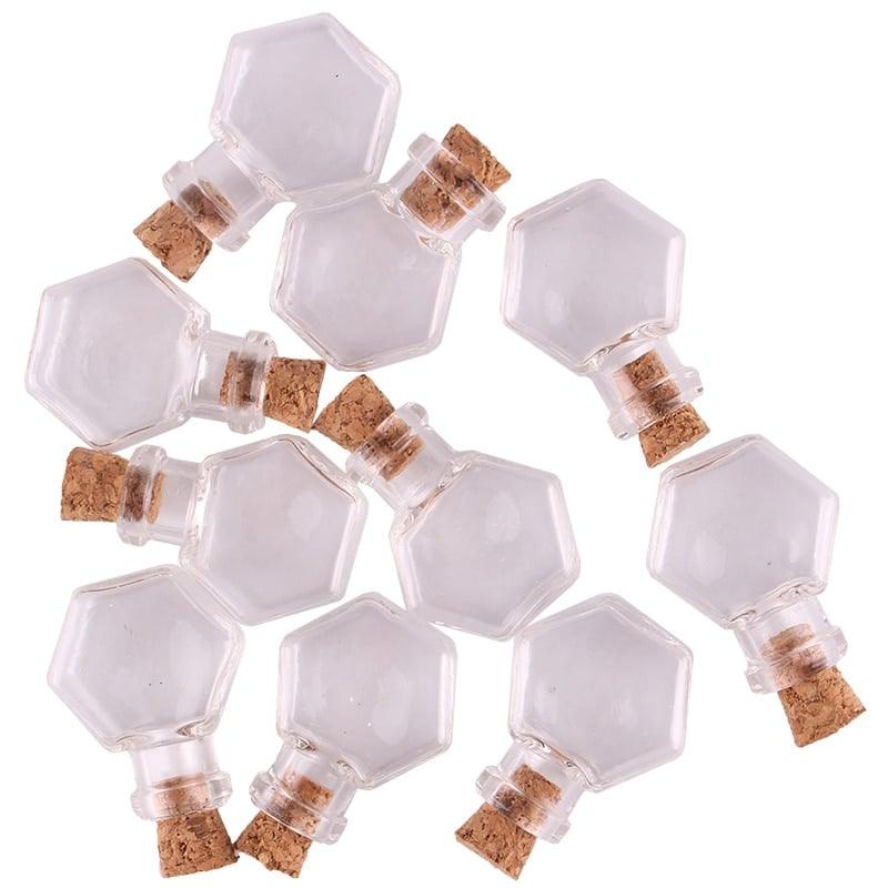 Hexagon Shaped Glass Spice Jars 50 Pcs Set - Trendha