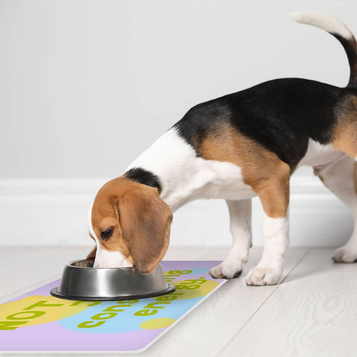 I Am Not Lazy Pet Food Mat - Quote Anti-Slip Pet Bowl Mat - Themed Pet Feeding Mat - Trendha
