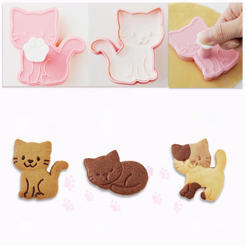 Kitten Cookie Molds 3 Pcs Set - Trendha