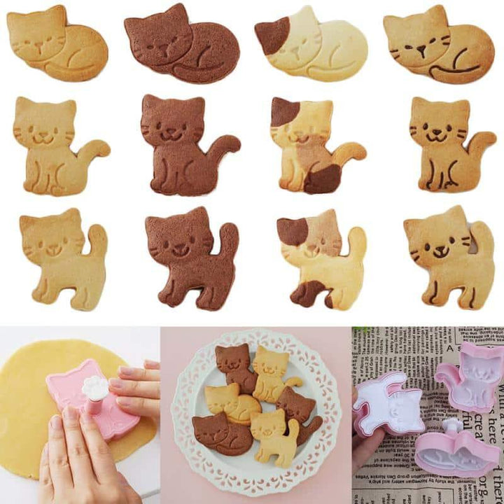 Kitten Cookie Molds 3 Pcs Set - Trendha