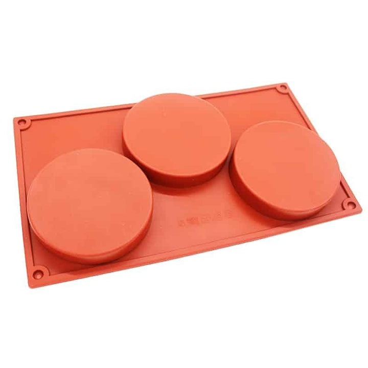 Large Round Silicone Baking Mold with 3 Cavities - Trendha