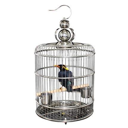 Large Vintage Stainless Steel Bird Cage - Trendha