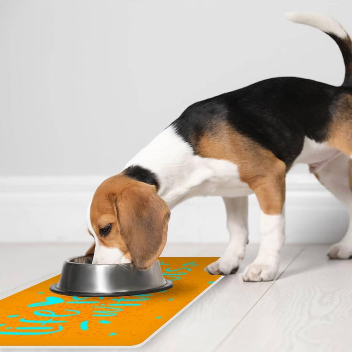 Life Is Better With Pets Pet Food Mat - Kawaii Anti-Slip Pet Bowl Mat - Printed Pet Feeding Mat - Trendha