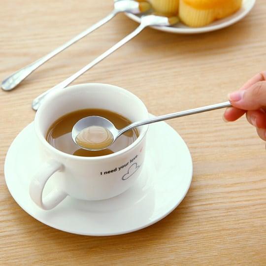 Long Handled Stainless Steel Coffee Spoons 2 pcs Set - Trendha