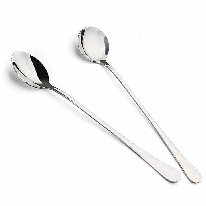 Long Handled Stainless Steel Coffee Spoons 2 pcs Set - Trendha