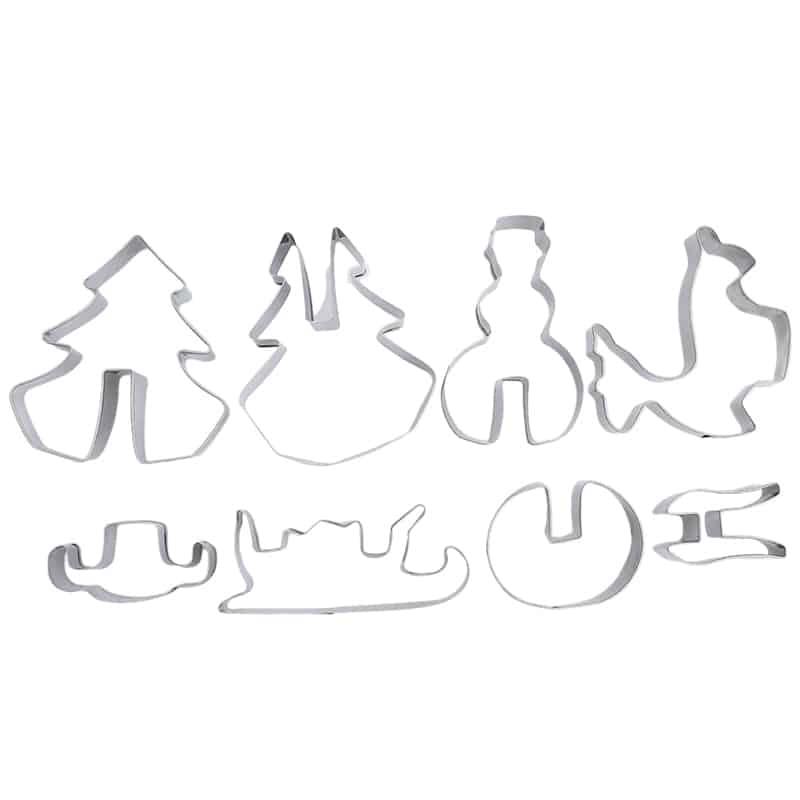Lovely Christmas Themed Eco-Friendly Stainless Steel Cookie Cutters Set