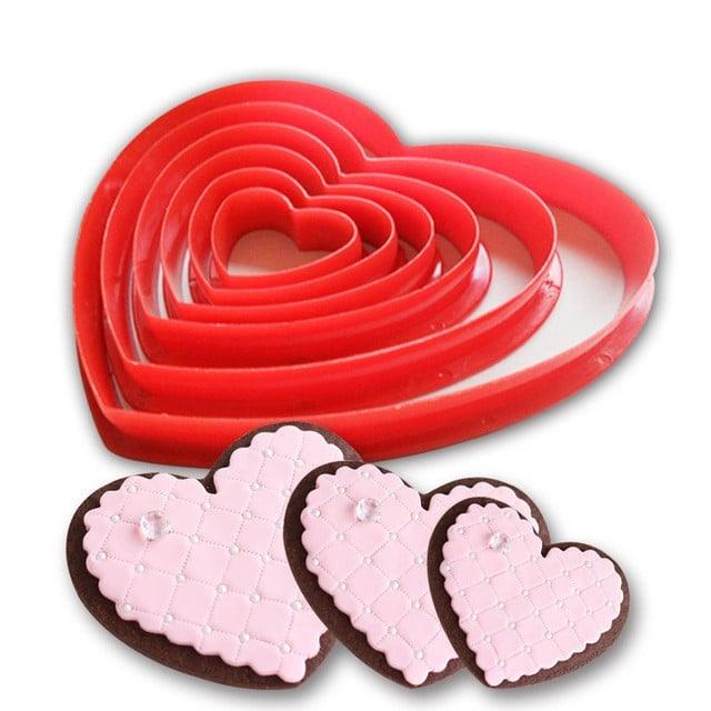 Lovely Heart Shaped Eco-Friendly Plastic Cookie Cutters Set - Trendha