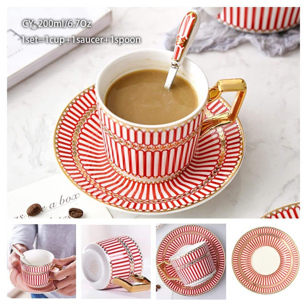 Luxury Ceramic Bone China Coffee Cup Set - Trendha