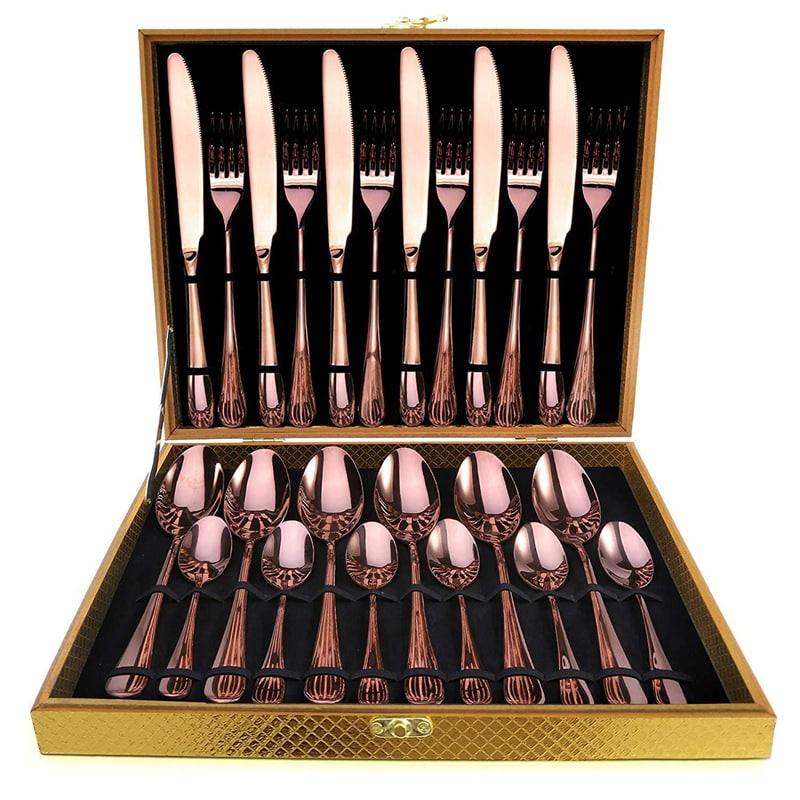 Luxury Golden Stainless Steel Cutlery Set - Trendha