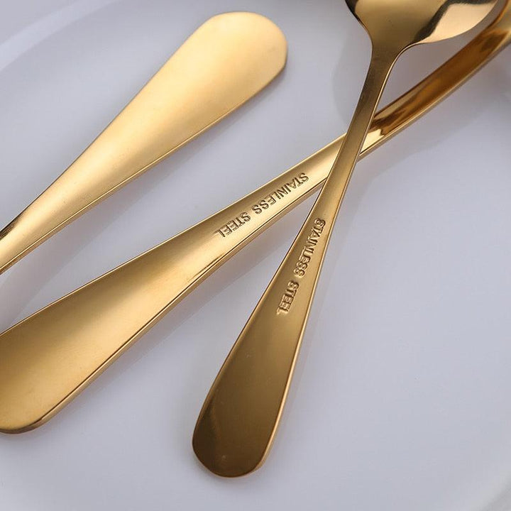 Luxury Golden Stainless Steel Cutlery Set - Trendha