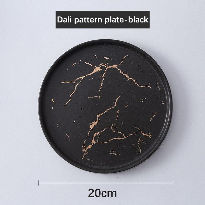 Marble Pattern Ceramic Plate - Trendha