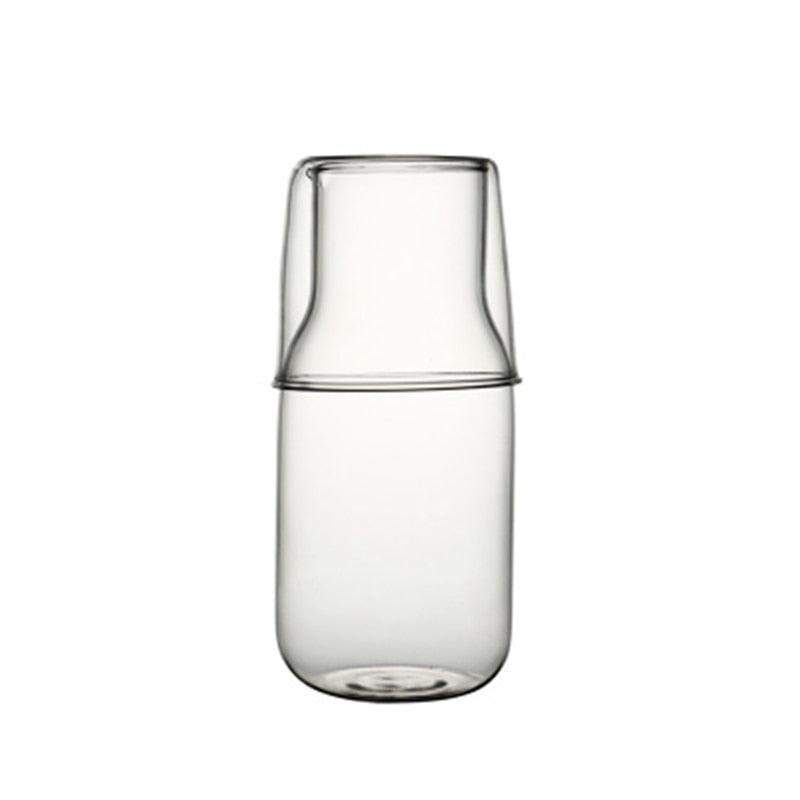 Mini Glass Water Bottle with Cup - Trendha