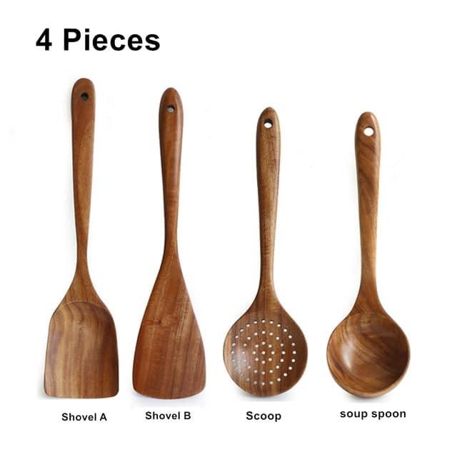 Natural Wood Cooking Spoons - Trendha