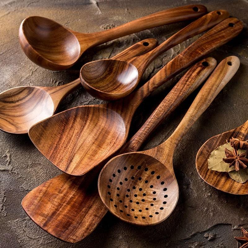 Natural Wood Cooking Utencils - Trendha