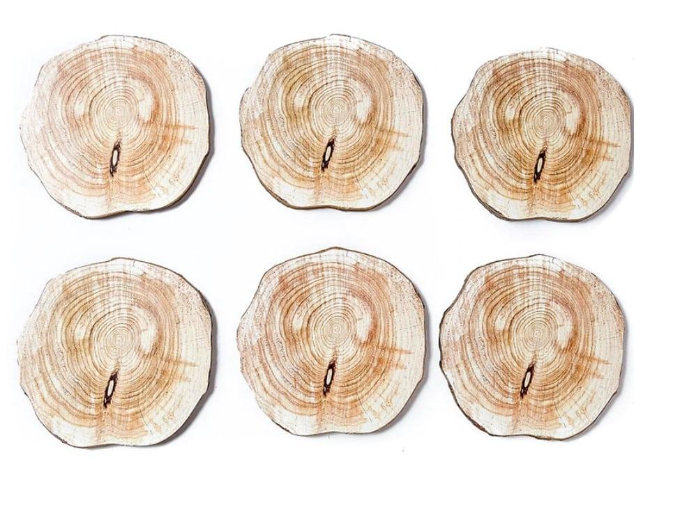 Natural Wood Cup Coaster 6 Pcs Set - Trendha