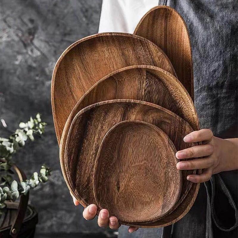Natural Wood Irregular Tray - Trendha