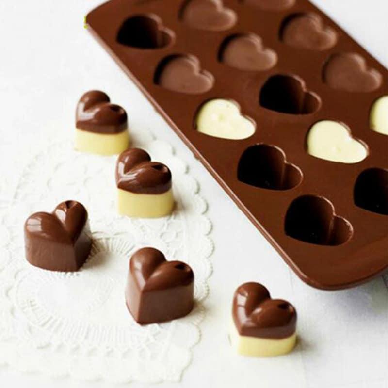 Non-Stick Heart Shaped Silicone Chocolate Mold - Trendha