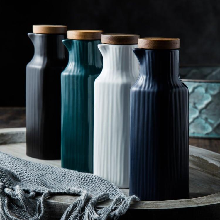 Nordic Design Matte Ceramic Oil Storage Bottle