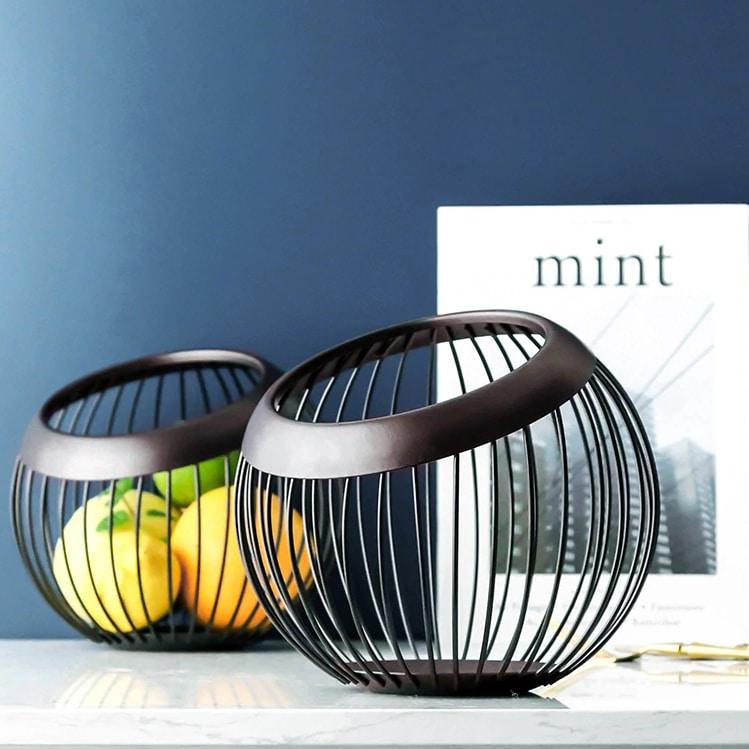 Nordic Hollow Metal Drain Basket in Black
