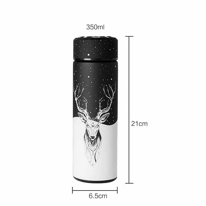 Nordic Style Deer Print Straight Cup Insulated Thermos - Trendha