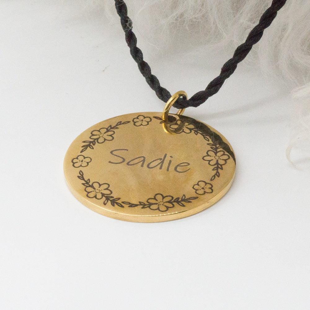 Personalized Patterned Round Dog ID Tag - Trendha