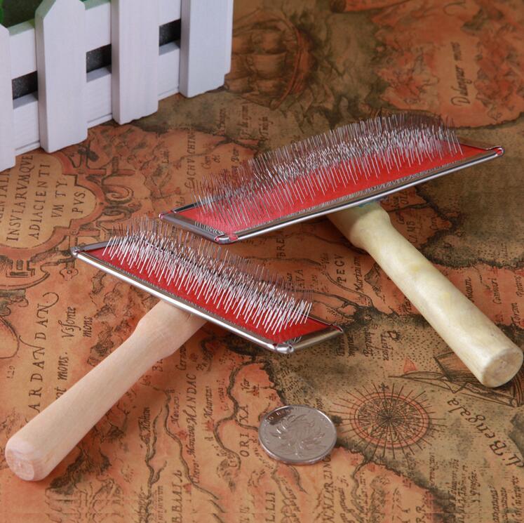 Wood-Handle Pet Slicker Brush