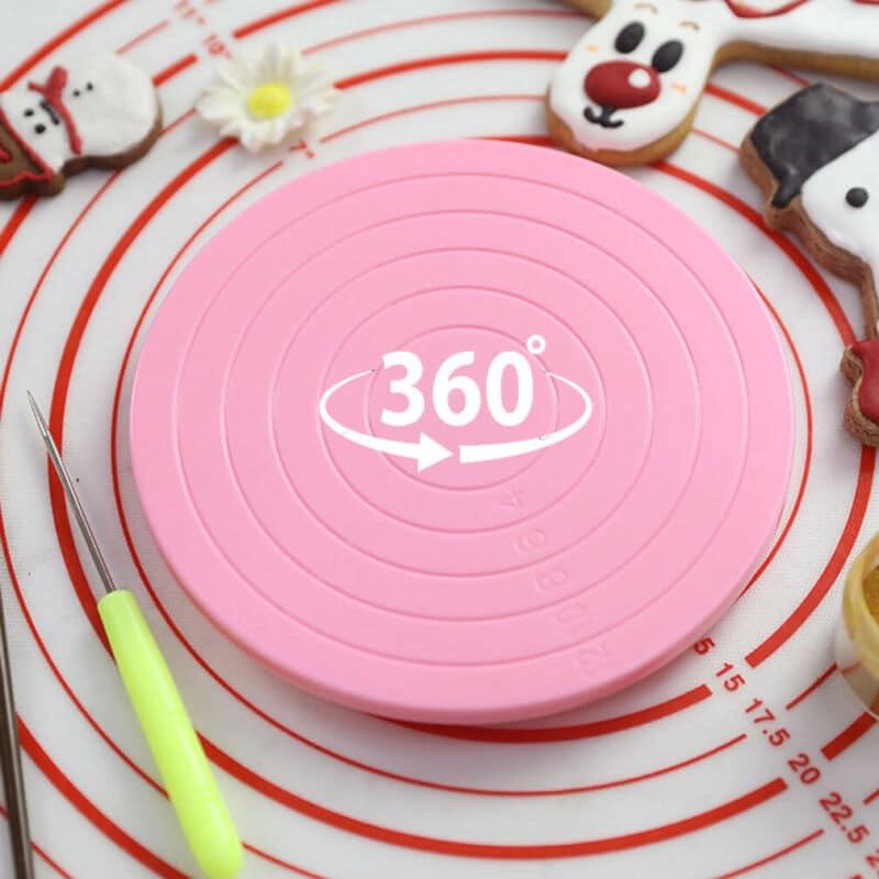 Pink Rotating Anti-Skid Cake Turntable - Trendha