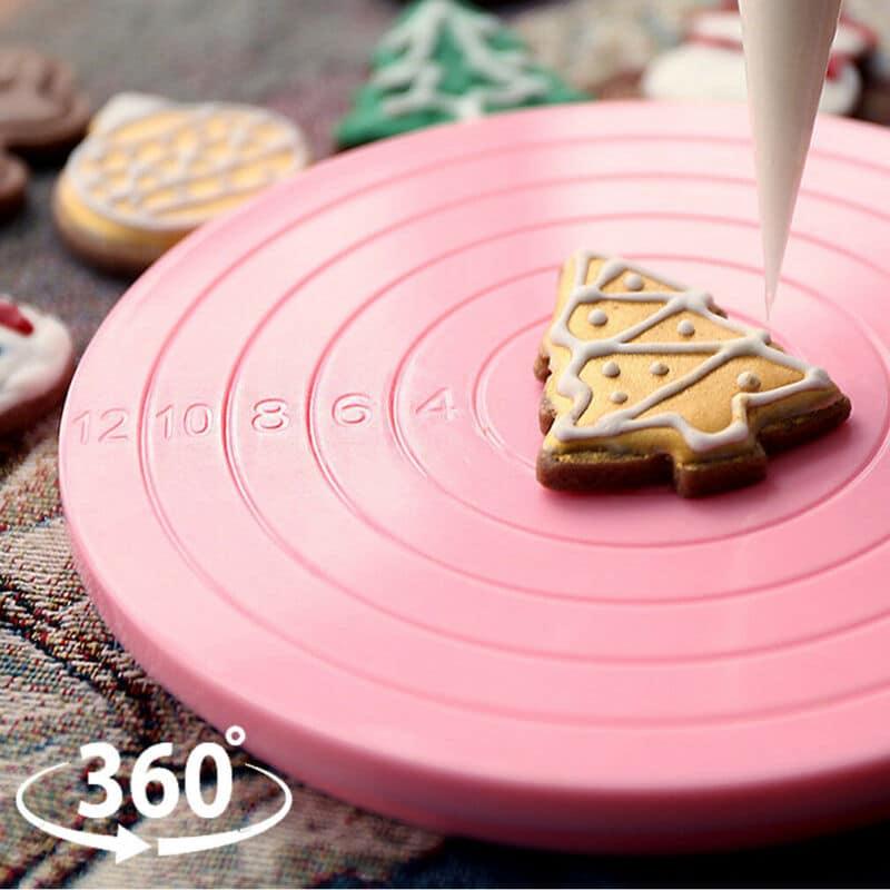Pink Rotating Anti-Skid Cake Turntable - Trendha