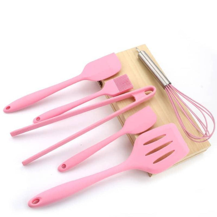 Pink Silicone Cooking Tools 6 pcs Set - Trendha