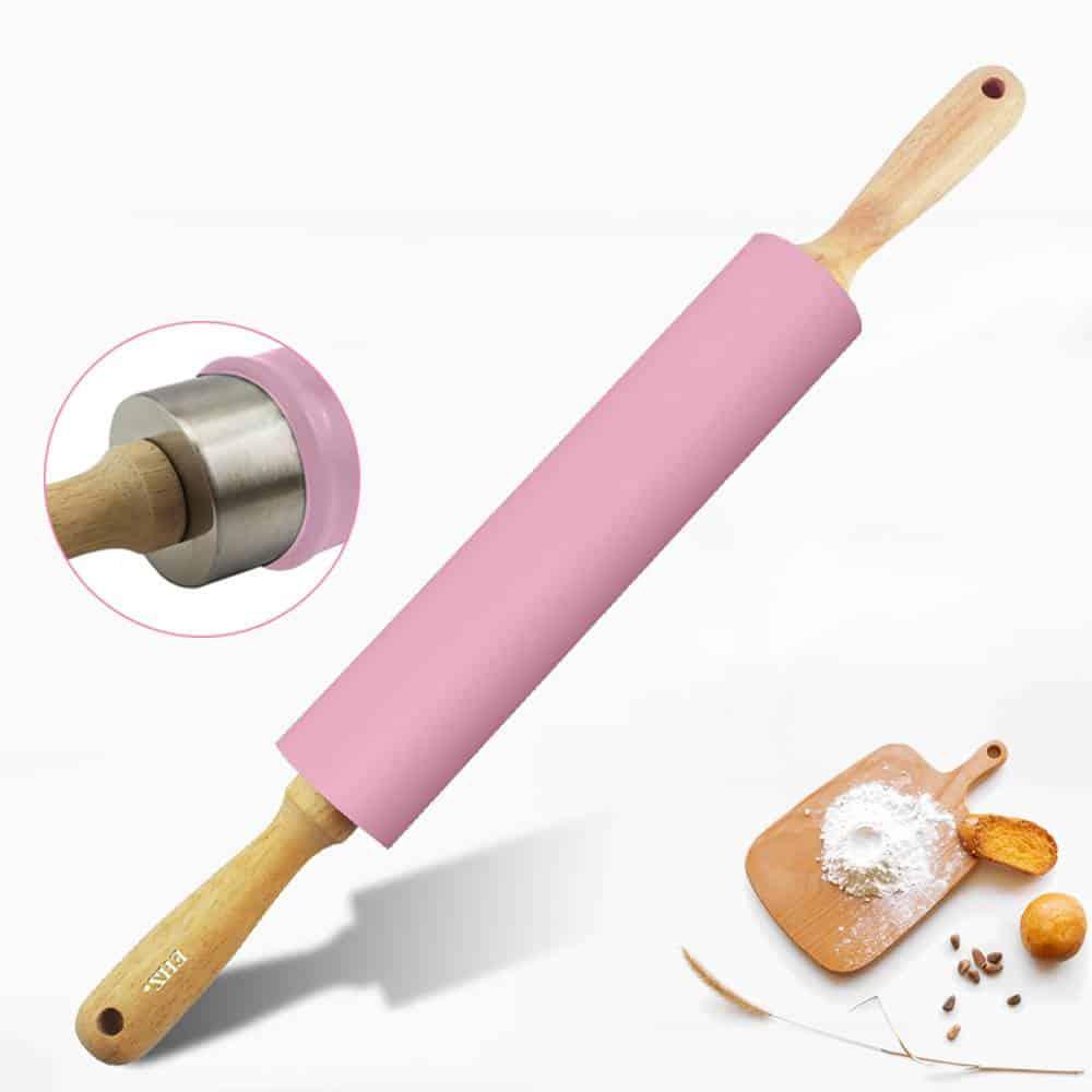 Pink Stainless Steel / Silicone Rolling Pin - Trendha
