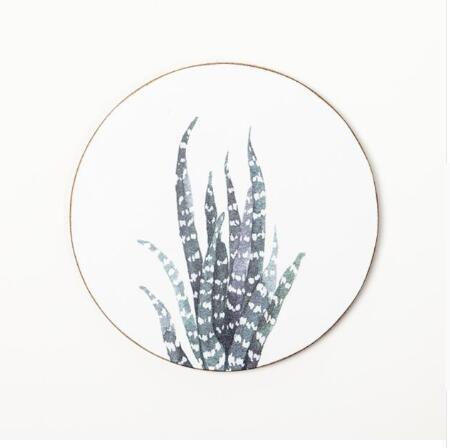 Plant Print Round Coaster - Trendha