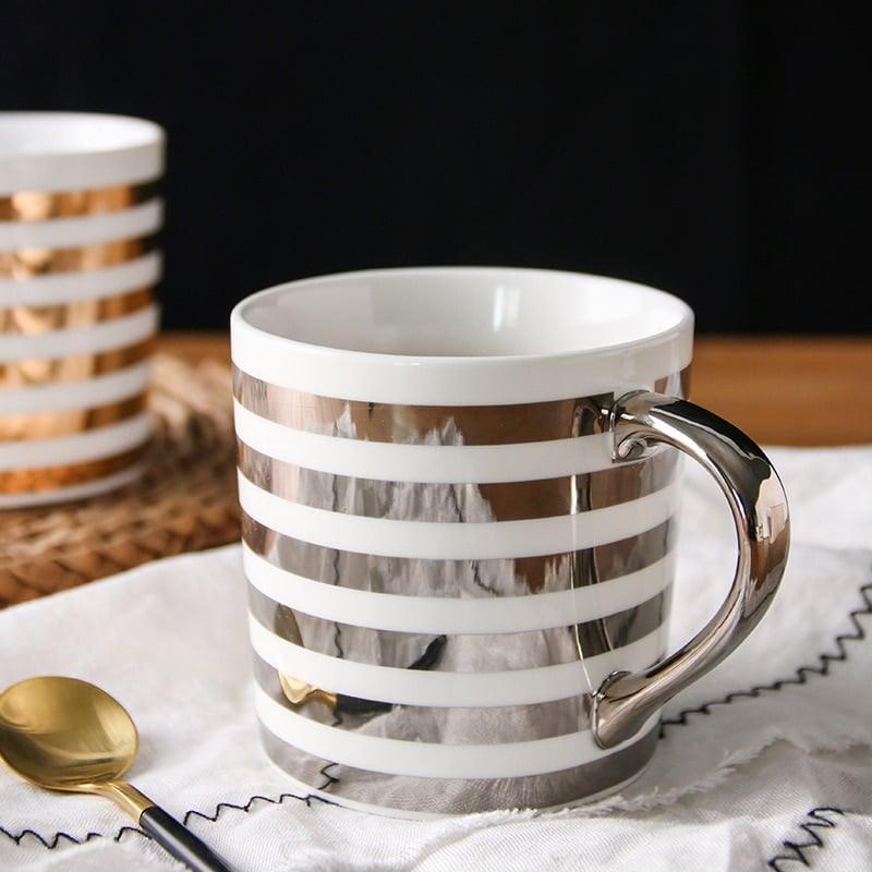 Porcelain Coffee Mug with Gold Heart - Trendha