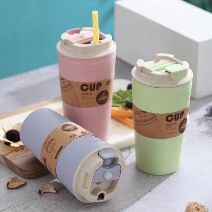 Portable Bamboo Fiber Coffee Mug with Lid - Trendha