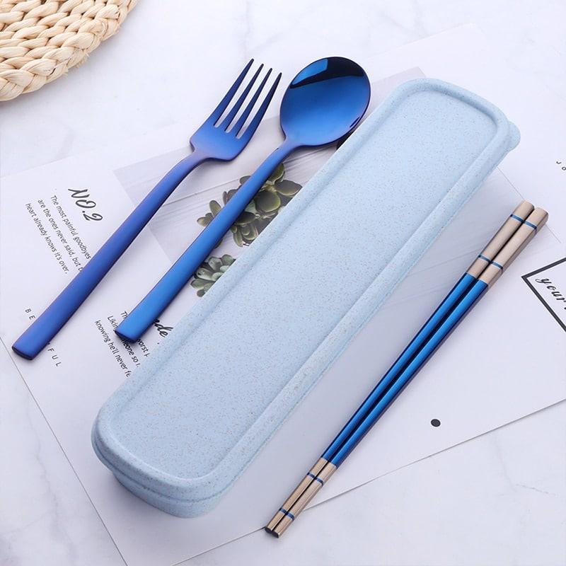 Portable Stainless Steel Chopsticks / Spoon / Fork Tableware Set with Box - Trendha