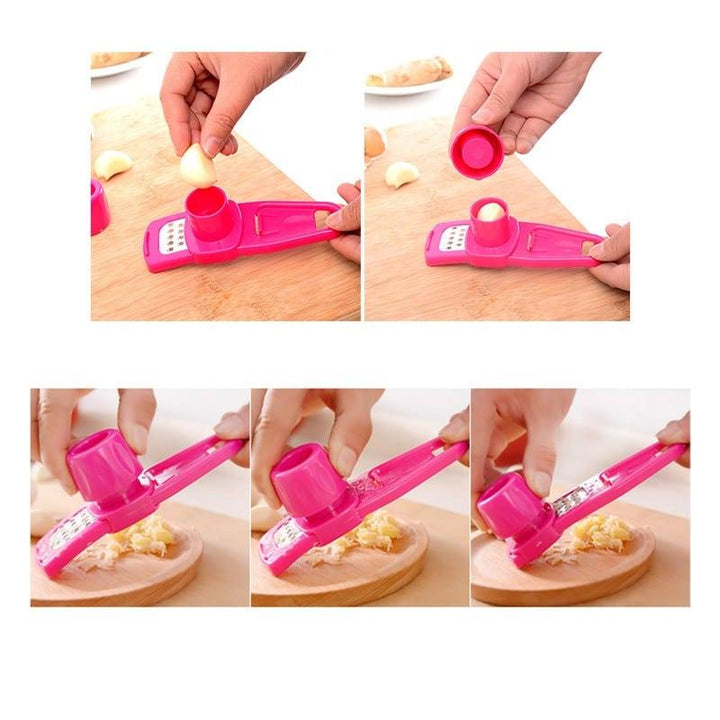 Practical Plastic and Stainless Steel Garlic Cutter - Trendha