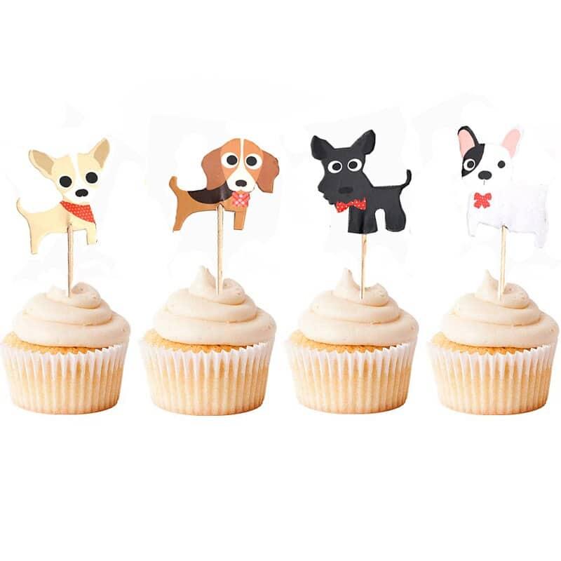 Puppy Dog Cupcake Topper Set 24 Pcs - Trendha
