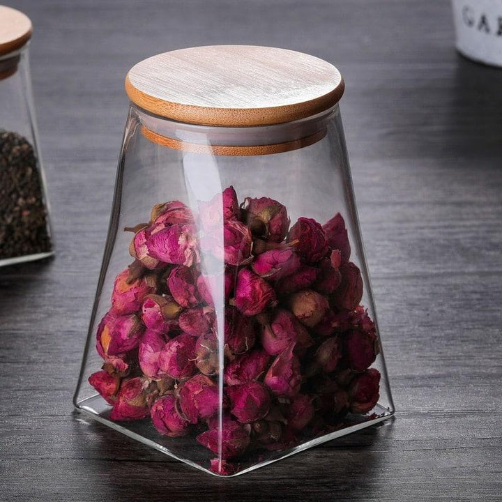Pyramid Shaped Glass Spice Jar - Trendha